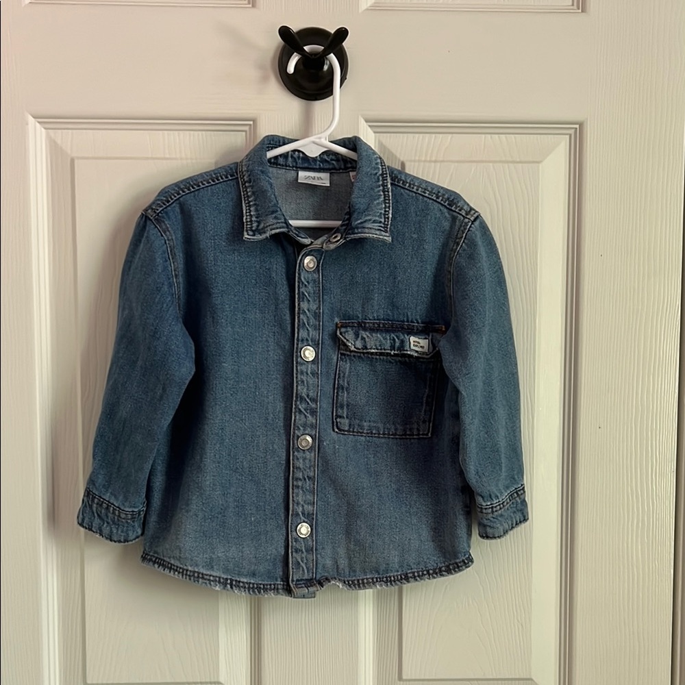 Zara Blue Denim Jean Jacket Classic Style